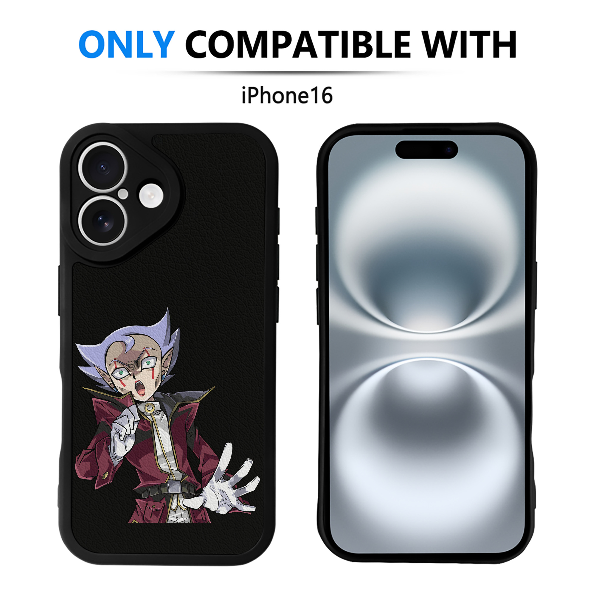 （画像用） 遊☆戯☆王 Yu-Gi-Oh! 【iPhone 16シリーズ対応】シリコンスマホケース（レザー調） 材質：シリコン